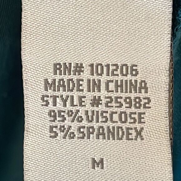 Soft Surroundings scoop neck stretchy shark bite hem tunic in teal blue size M - Picture 6 of 7